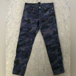 Gap Jeans Womens Camo Blue Denim Premium Modern Super Skinny Mid Rise Sz: 0/25R